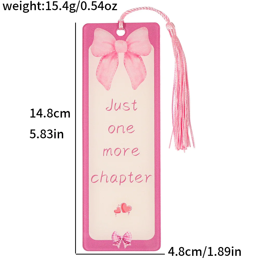 1pc Cute Pink Bow Acrylic Bookmark For Girls Holiday Gift Bookmark For Reading Lovers Daily Office Reading Decoration Bookmark.