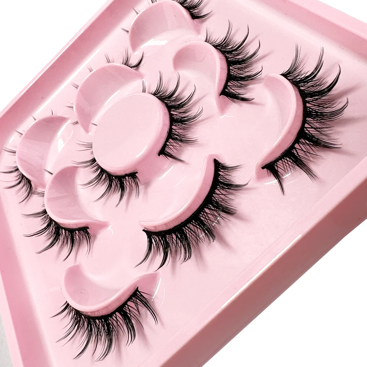 5 Pairs Manga Lashes Eyelashes Cross Wispy 3D Faux Mink Natural False Lashes Eyelash Extension Fake Lashes Makeup Tool