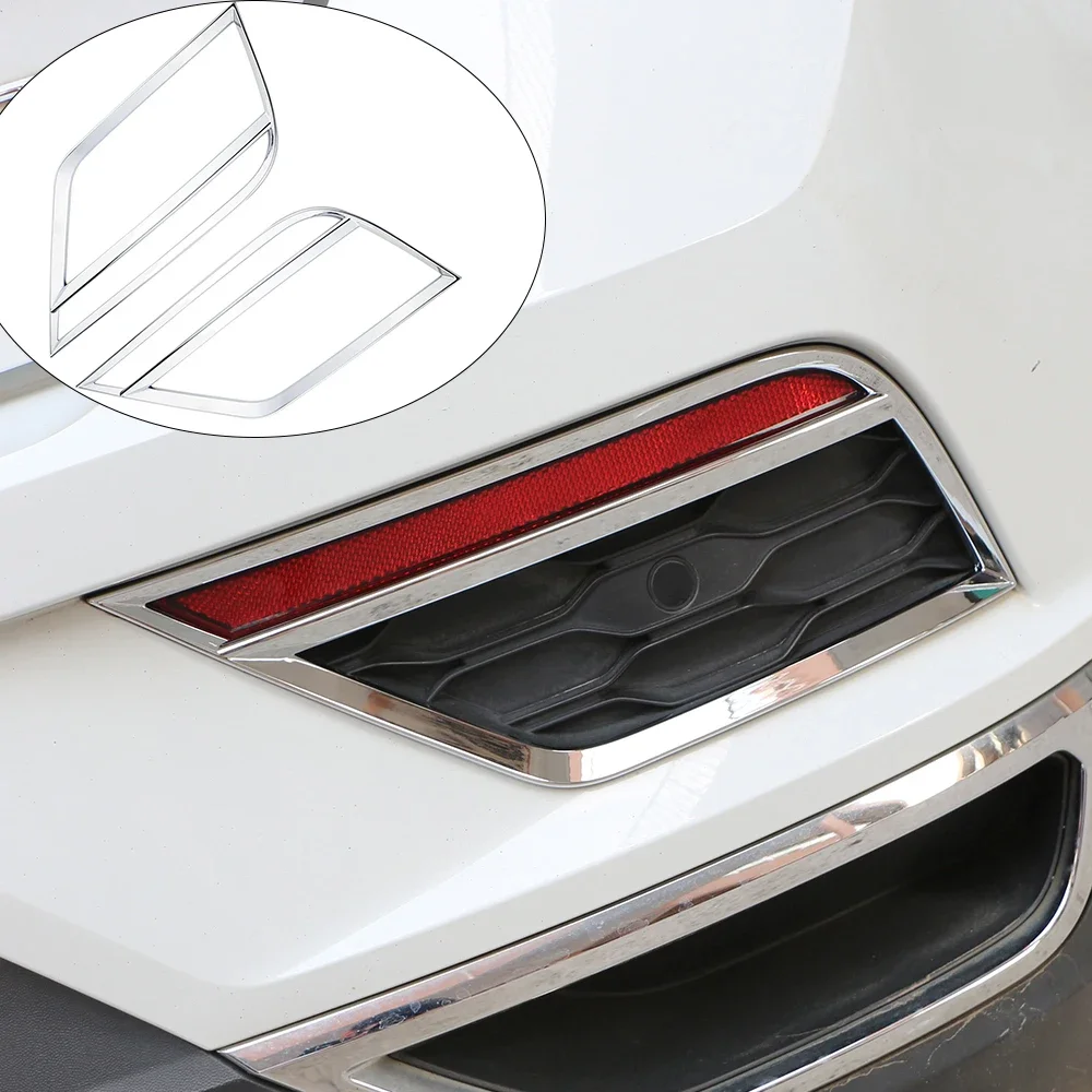 

2Pcs Chrome Car Rear Fog Light Lamp Frame Trim Sticker for Volkswagen VW T-ROC TROC 2017 2018 2019 2020 2021 2022 Accessories