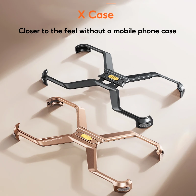 Eary X Shape for iPhone 16 Pro Max Phone Case Metal Frameless Bumper Grade Shockproof Camera Protector Cover for iPhone 16 Pro