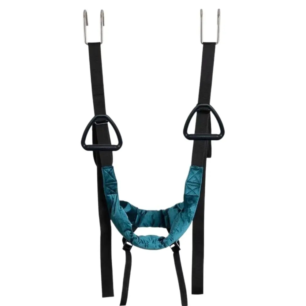 Image 5: Ceinture de traction cervicale respirante, forte capacité de charge, réglable, pour étirement du cou, sans installation, douce