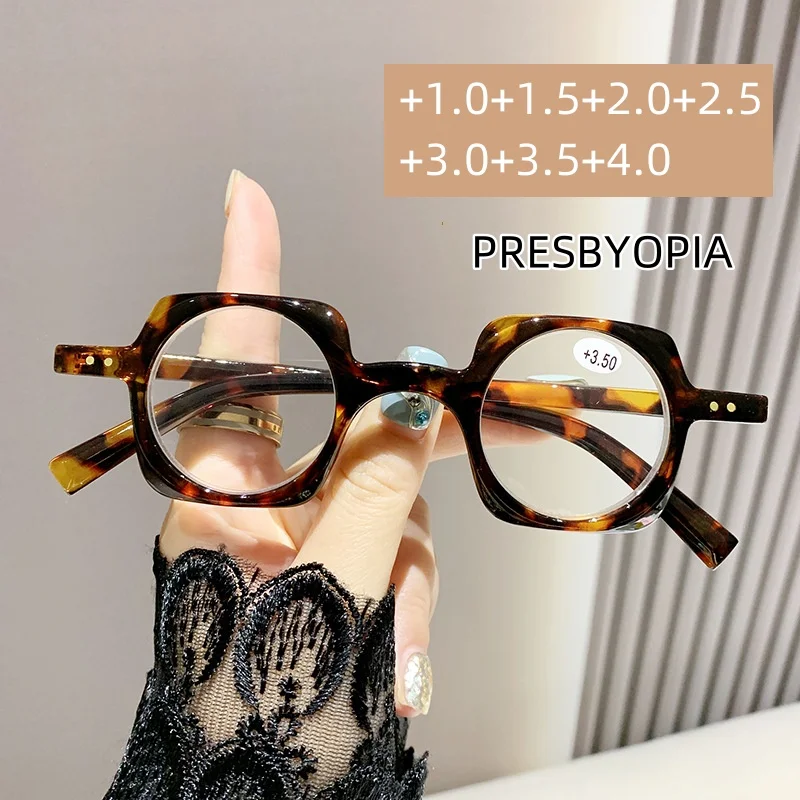 

Retro Frame Anti Blue Light Presbyopia Glasses for Men Square Elderly Glasses Women Personalized Reading Glasses +1.0 To +4.0