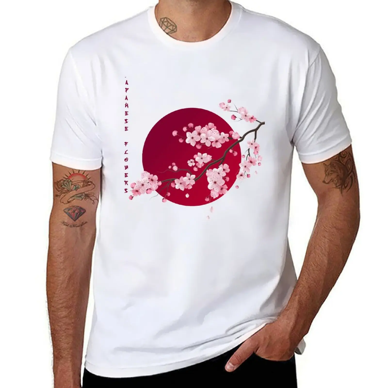 

Japanese flowers ,cherry blossom T-Shirt t shirt personalised cotton t shirt man T-Shirt