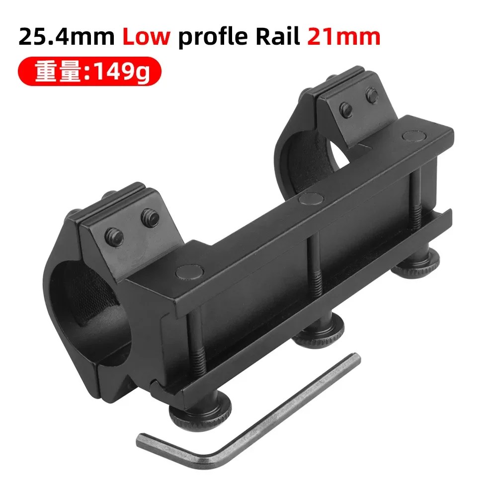Support de portée de 25.4mm, une pièce, support de lunette de visée tactique intégré à dessus plat, double anneau de 1 pouce, Rail de 20mm, Base de montage de vue optique pour pistolet jouet