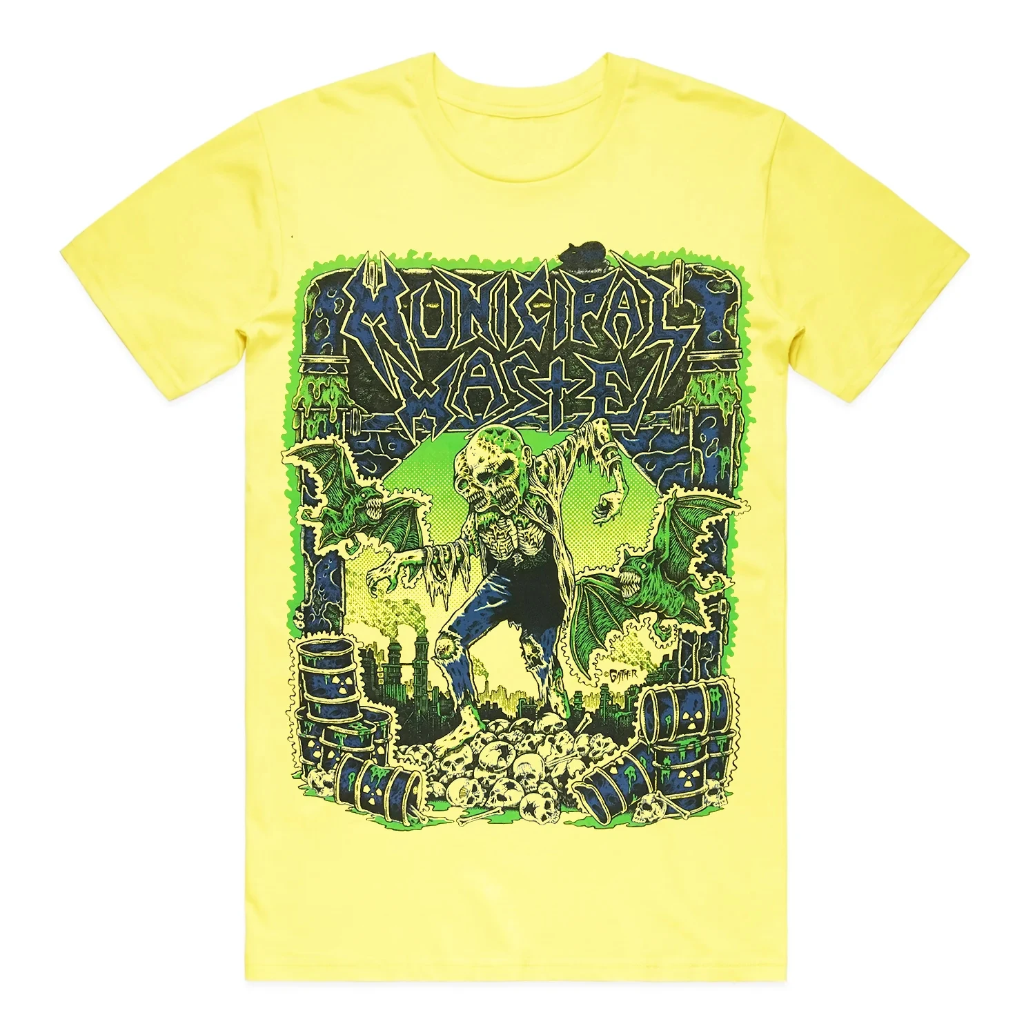 ‌Municipal Waste‌  Band Graphic Cotton Tshirt Unisex Men Women Short Sleeve Vintage Brand Retro Tee Streetwear Unisex