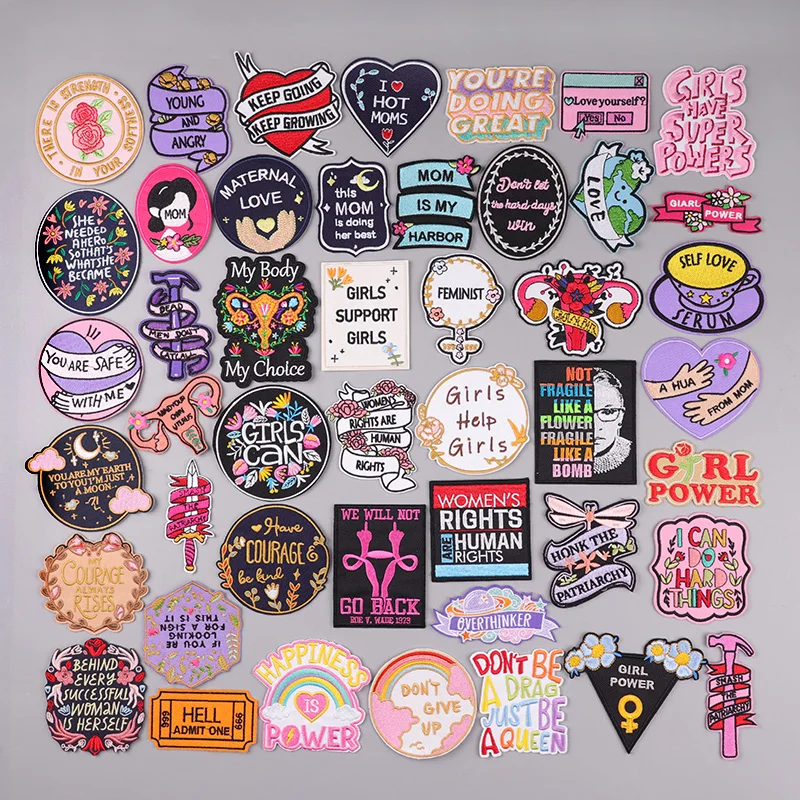 Feminist Patch Girl Power Embroidered Patches On Clothes Iron On Patches for Clothing Thermoadhesive Patches On Clothes Jacket