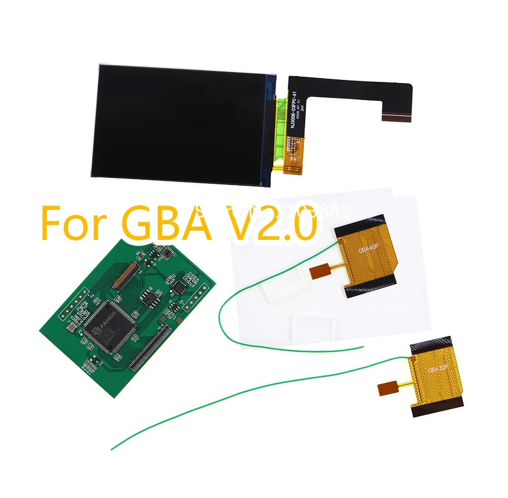 V2.0 IPS LCD Screen For GBA Highlight Brightness LCD screen For GBA Cut-free shell No welding Original Size Screen