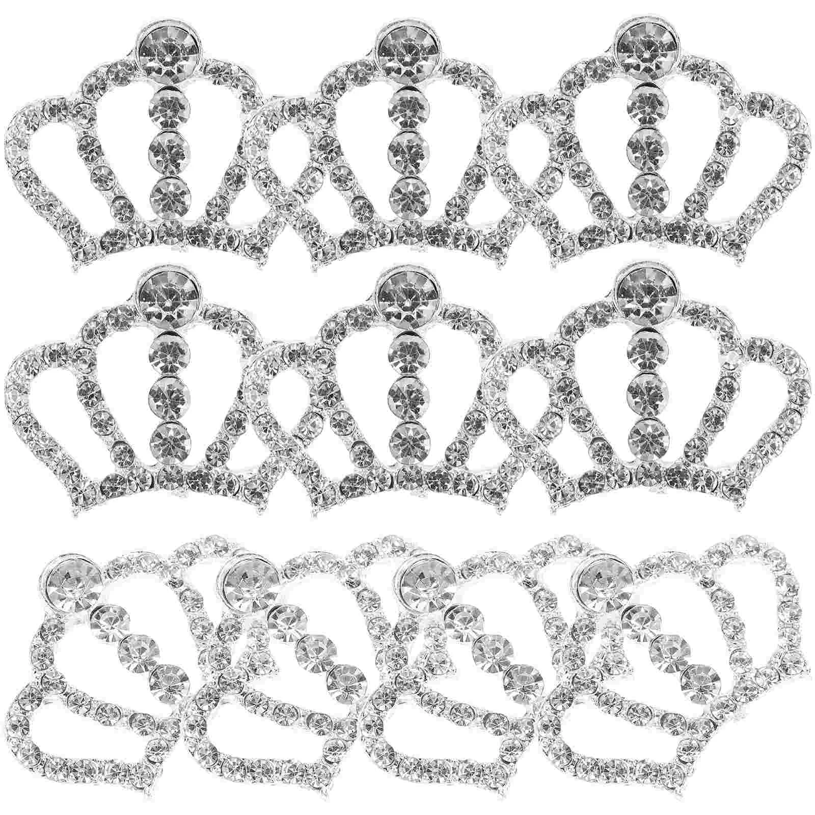 10pcs Crown Shape Rhinestone Embellishments for Crafts Cellphone Decoration (Silver) Rhinestone Decoration