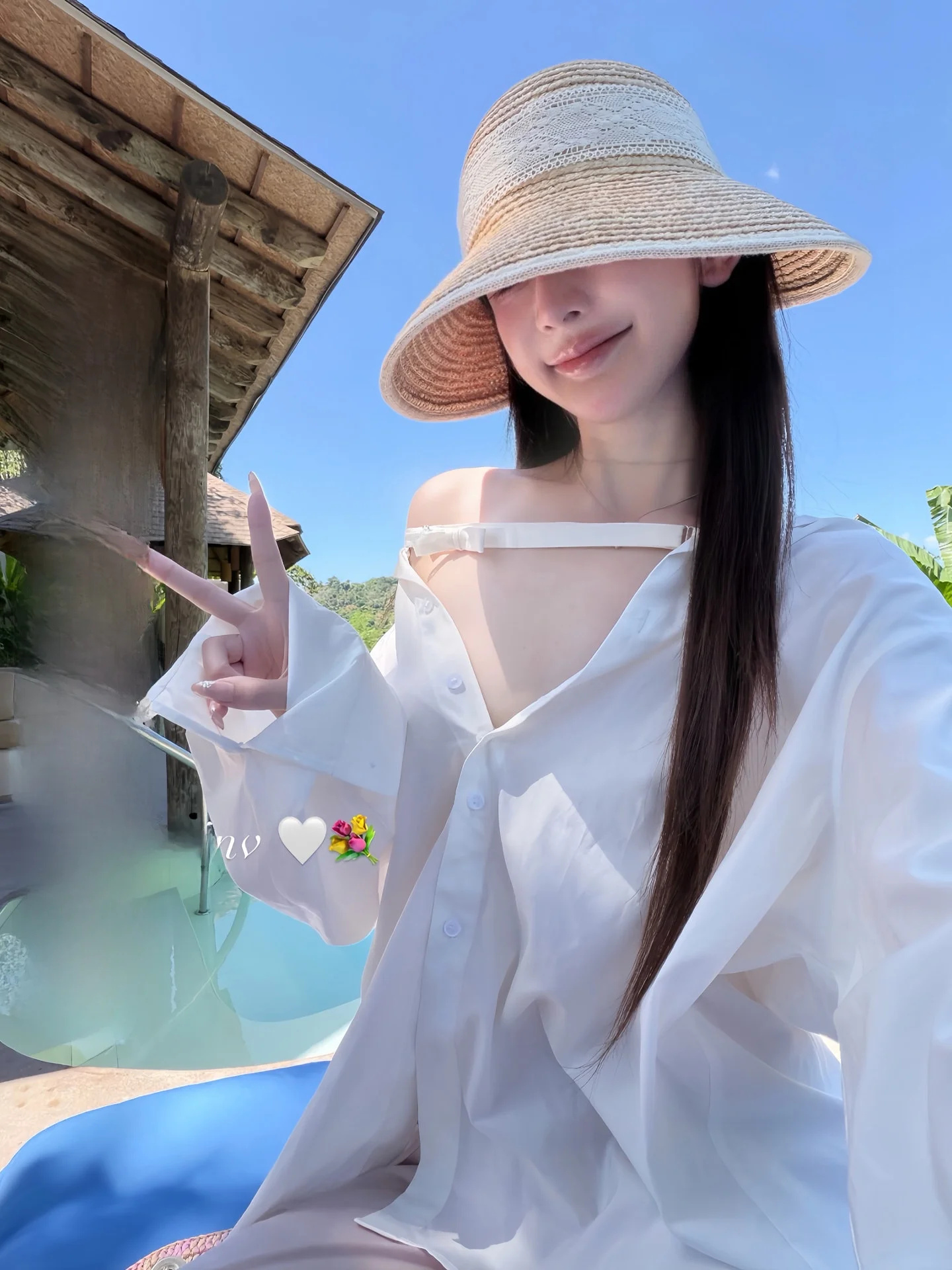 

Loose Casual Early Spring Design Sensation White Silk Cotton One Shoulder Women's Shirt Breathable Comfortable Korean Style