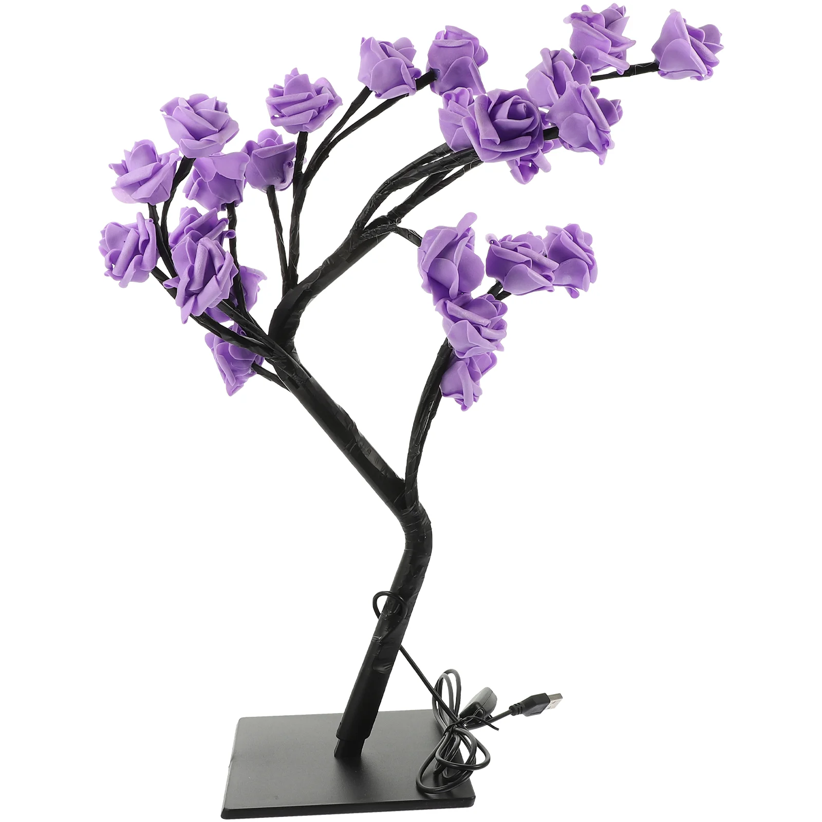 Table Lamps Rose Tree Lights Flower for Bedrooms Flowers 33X16X6CM LED Unique Desk Purple up