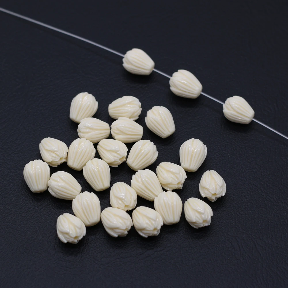 10Pcs Syntheti Coral Buddha Beads Through-Hole Flower Shape Isolation Bead For Jewelry Making DIY Necklace Bracelet Accessory