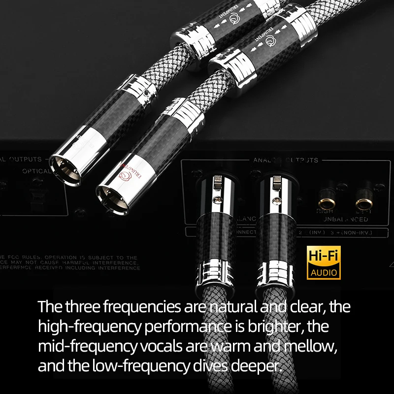 One Pair OCC Silver Plated HiFi 2XLR Balanced Cable 3Pin 2XLR Male to Female Interconnect Audio Cord for Microphone Amplifier