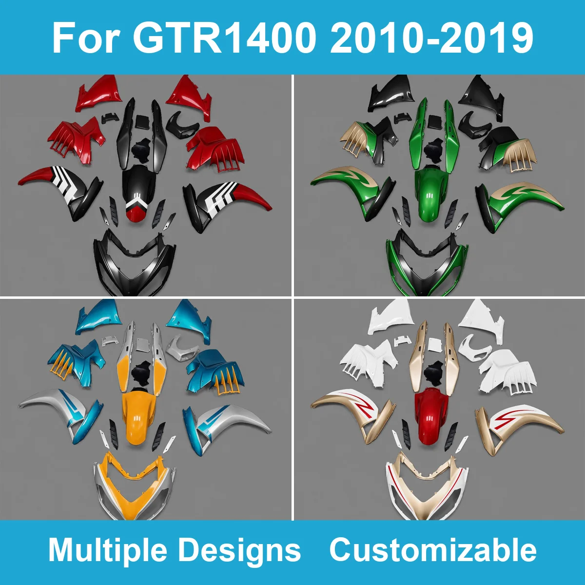 For GTR1400 2010-2019 Motorbike Fairing Kit ABS Plastic Custom Painted Fairings Bodywork Cowl Panels Red Black