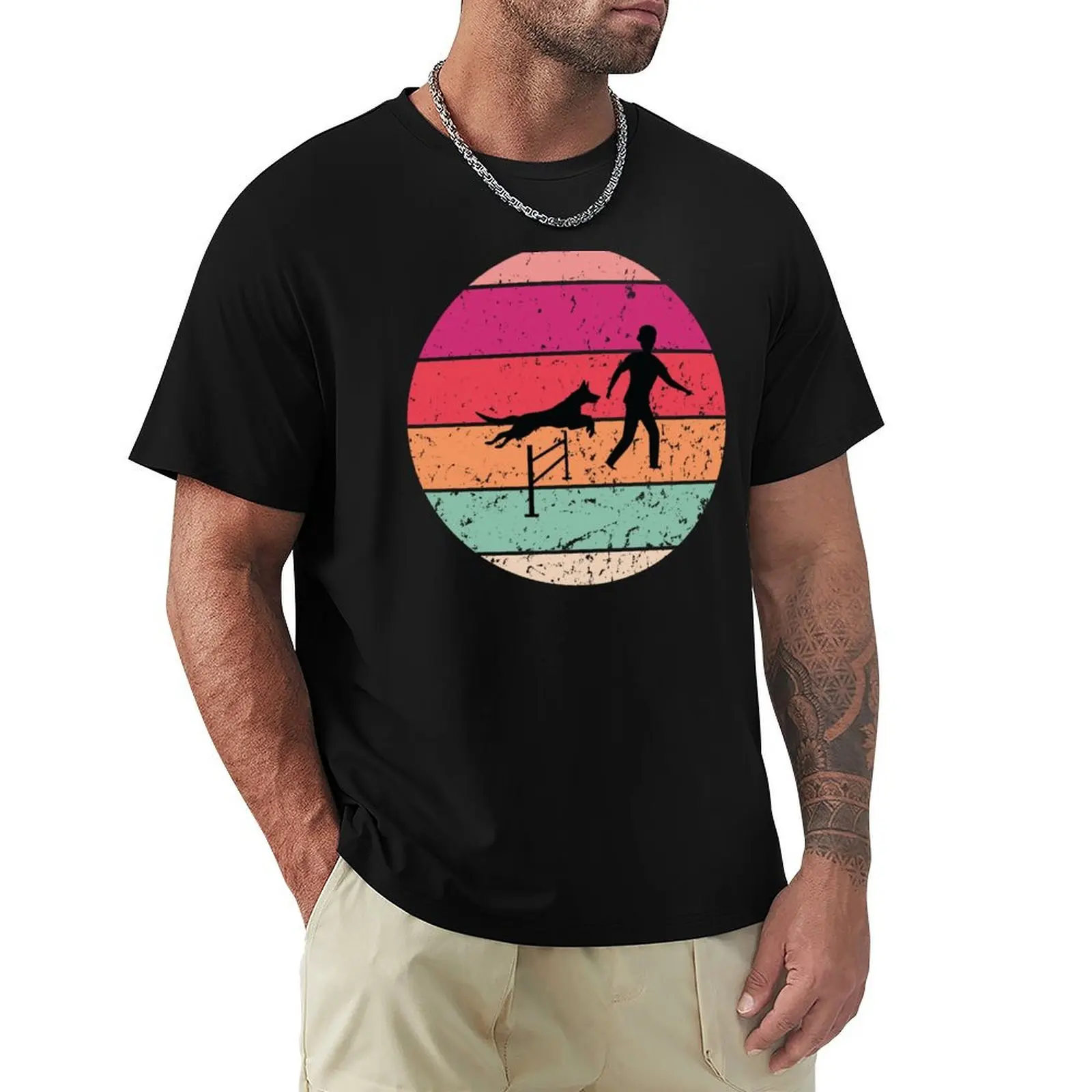Retro Vintage Dog Agility, Funny Agility Dog, Dogs T-Shirt t shirt custom print T-Shirt
