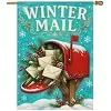NGZ Winter Mail Red Mailbox Garden Flag 28X40 Inch Linen for Christmas llz