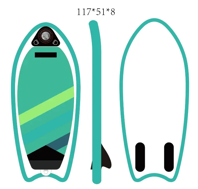 Wakesurf บอร์ด PVC สูบลมได้แบบพกพาสำหรับงานกลางแจ้ง