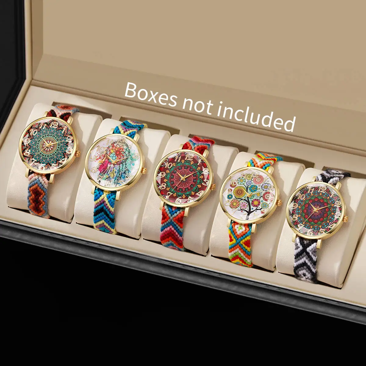 1/5PCS Fashion Woven Strap Women Watches Vintage Arabic Numeral Dial Quartz Watches For Ladies Clock Reloj Mujer（Without Box）