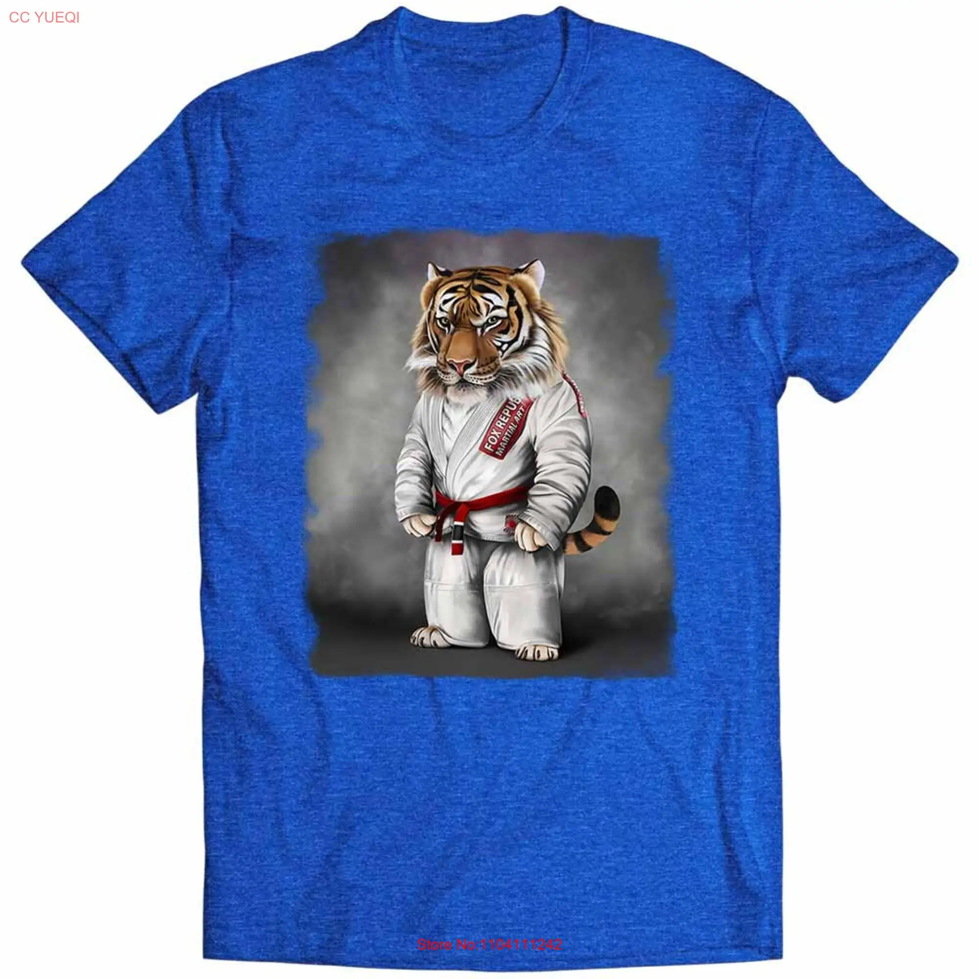 Tiger Martial Artist in White Judogi Judo Karate Boys and Girls Youth T Shirt PrintStarT long or short sleeves