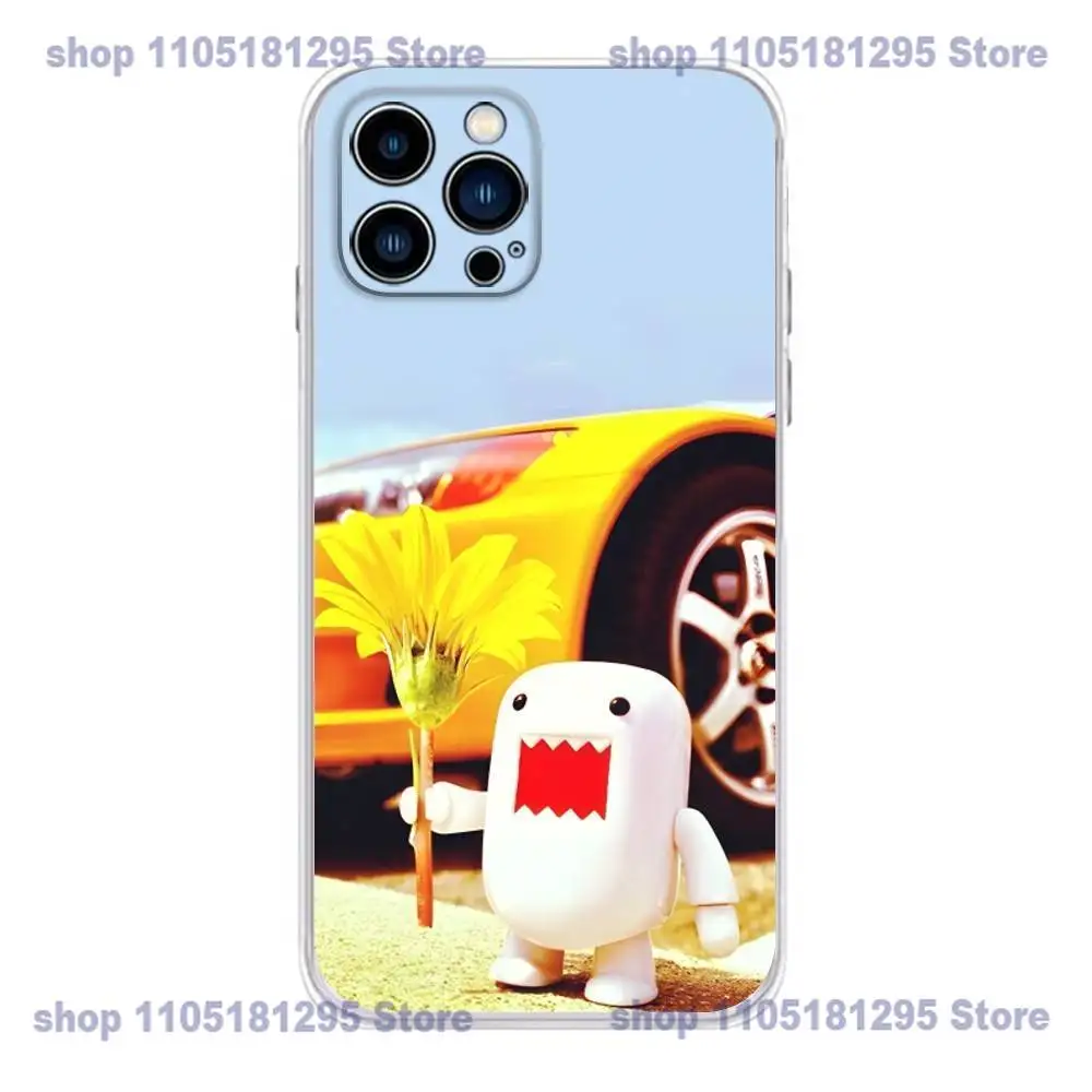 Милый чехол для телефона Domo-kun для iPhone 17,16,15,14,13,12,11 X,Plus,Pro,Max,XR,Plus,E,Mini, прозрачный мягкий чехол