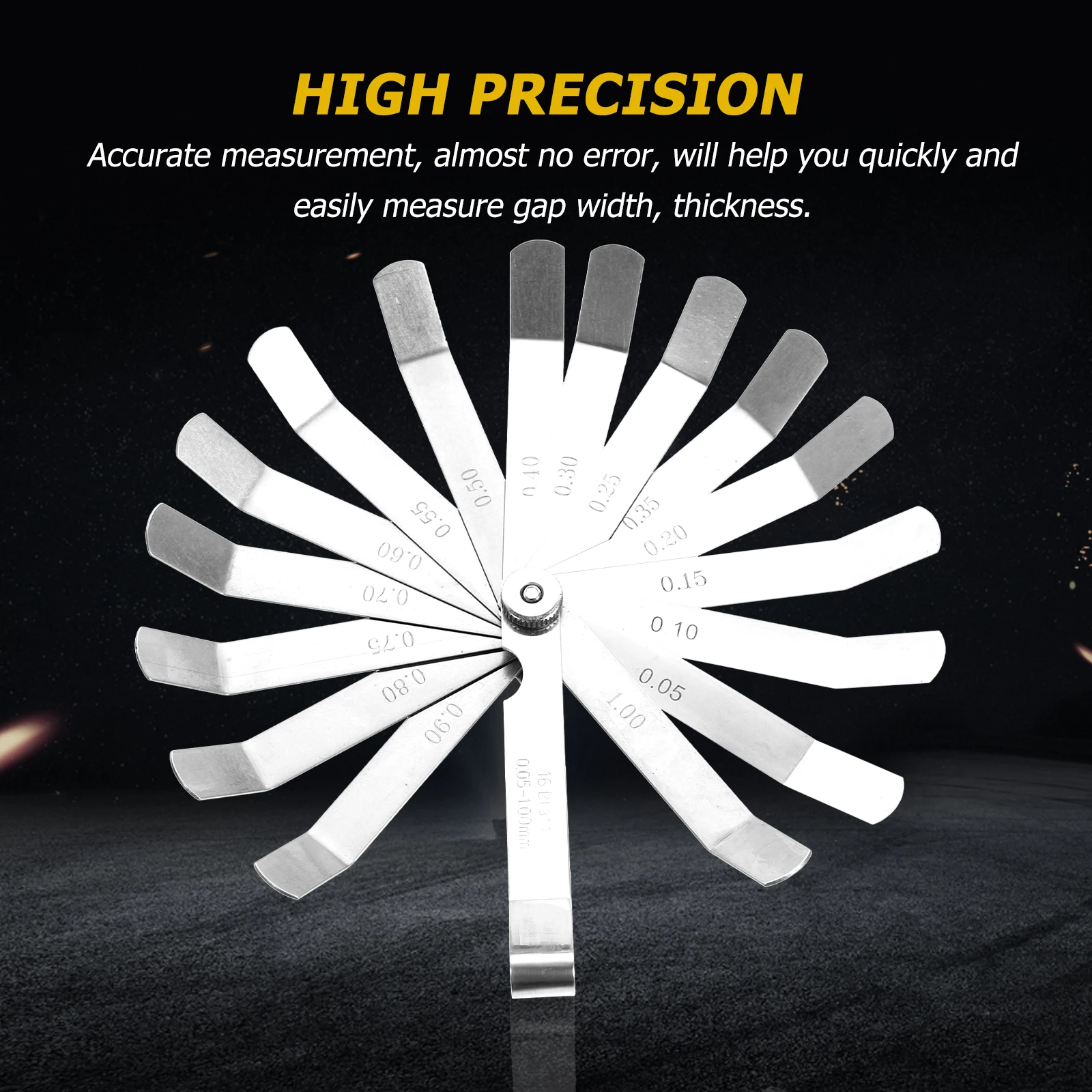 

1Pcs High-Precision Feeler Gauge Spring Steel Durable Measuring Tool for Gap Width Thickness Checking Rotating Foldable Design