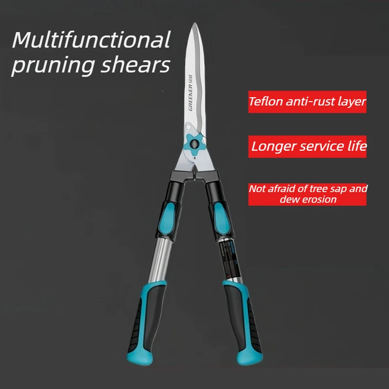 Telescopic Pruning Shears Adjustable Hedge Shears Multi Functional Alloy Steel Fence Clippers Home Gardening Tool Accessories