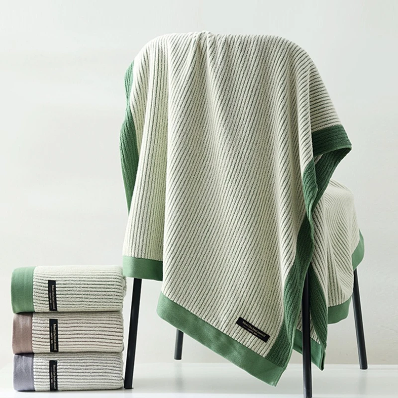 1PC Yarn Dyed Pure Cotton Large Bath Towel Soft Absorbent Household Shower Towel Luxury Bathroom Daily Use Gift Towels