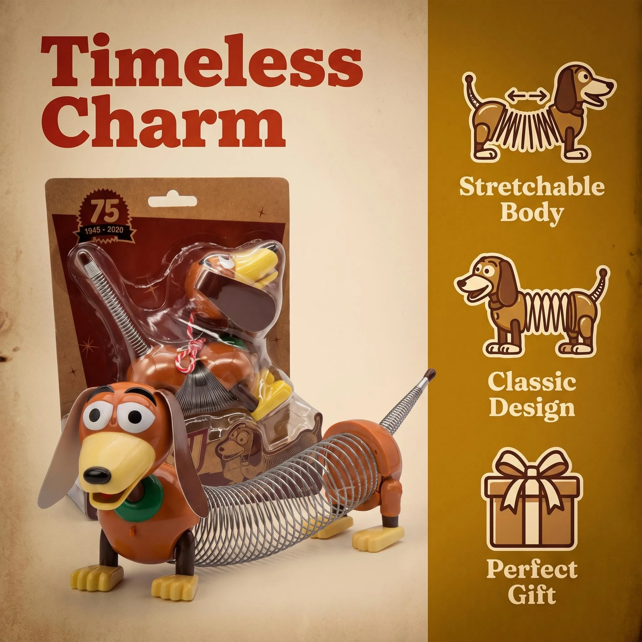 Toy Story Slinky Dog 75th Anniversary Cartoon Action Figure Toys