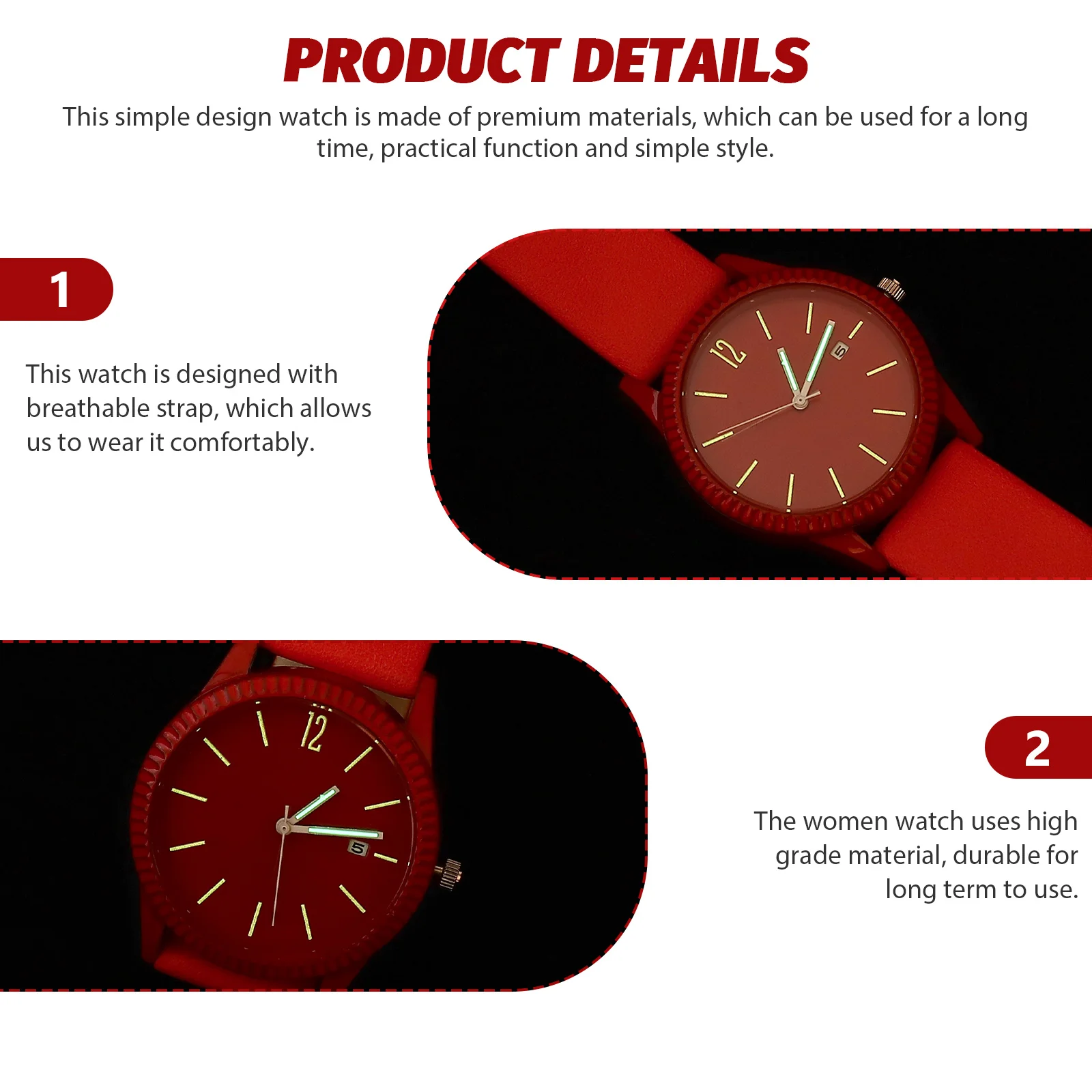 

Quartz Watch Women Stylish Waterproof Night Glow Wrist Timepiece Durable Alloy Ladies Casual Breathing Strap Delicate nament