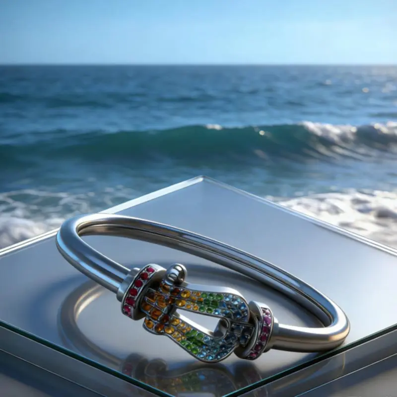 

2026 new 925 silver multi-color zirconia titanium steel bracelet women daily wear party gifts delicate couple jewelry