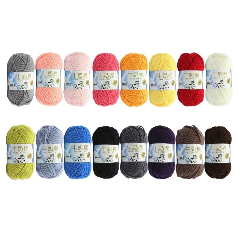 Milk Cotton Yarn Colourful Baby Crochet Yarn Soft Yarn Hand Knitting Yarn for Scarves Shawls Blankets