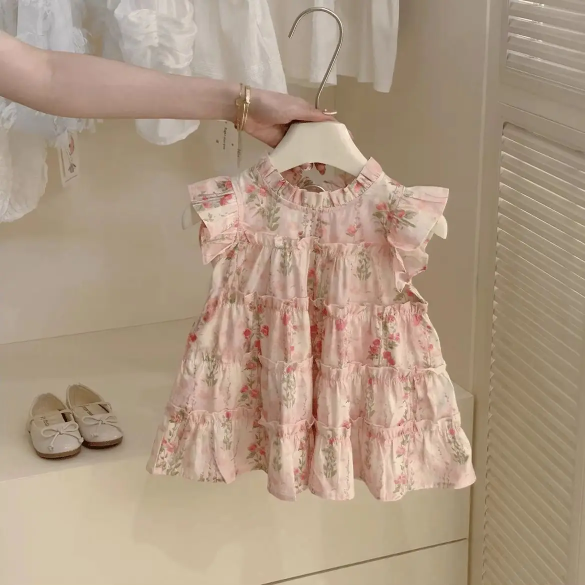 

Summer Floral Dress for Baby Girl Western Style Korean Version Sleeveless Princess Dress Fashion Children's Clothing