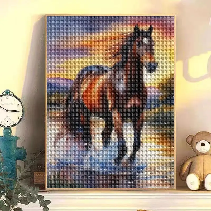 5D Diy Diamond Painting Horse Animals Full Diamond Mosaic Embroidery Cross Stitch Kit Picture Of Rhinestone Home Art Decor Gift