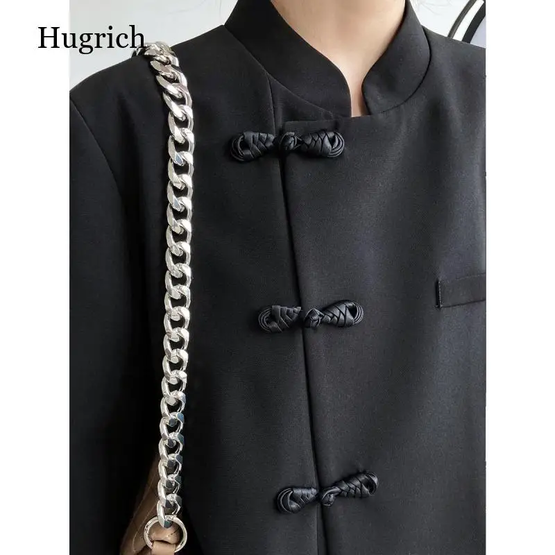 Retro Button Stand Collar Suit Coat Women\'s 2022 Spring New Chinese Style Designer Jacket Suit