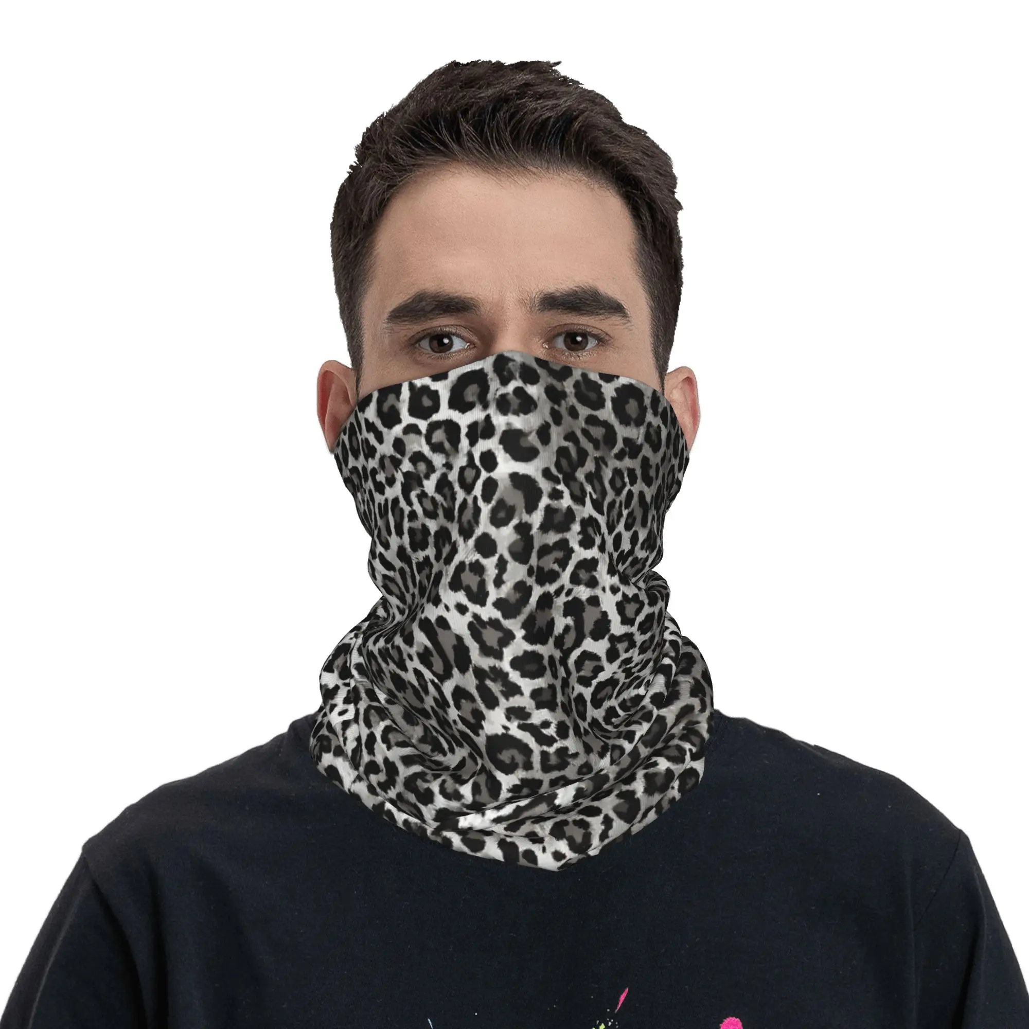 Wild Leopard Print Balaclava  Hiking Camping Face Cover Mask Women Vintage Anti-UV Bicycle Mask Seamless Soft Scarf Bandana