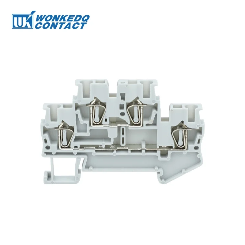 STTB2.5 50Pcs Double Level Electrical Connectors 2 Layer Spring-cage ST Type Wiring Return Pull STTB 2.5 Din Rail Terminal Block