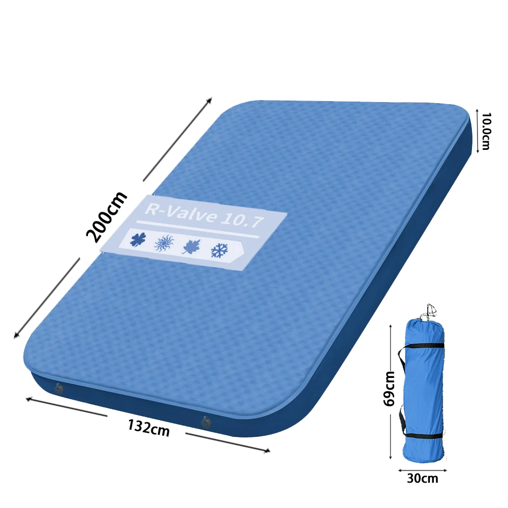 3D Double Camping Sleeping Pad Self Inflating Camping Mattress TPU Comfort Camping Pad Mat Inflatable Mattress With Thick Foam