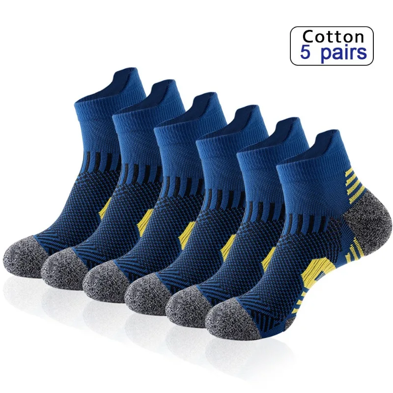 

1/3/5 Pairs Spring Low Top Cycling Fitness Running Sports Socks Sweat Absorbing Odor Proof Anti Slip Wear-resistant Men's Socks