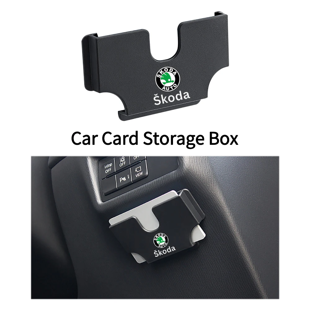 Car Card Storage Box For Skoda Custom Fit Central Control Organizer Auto Interior Accessories