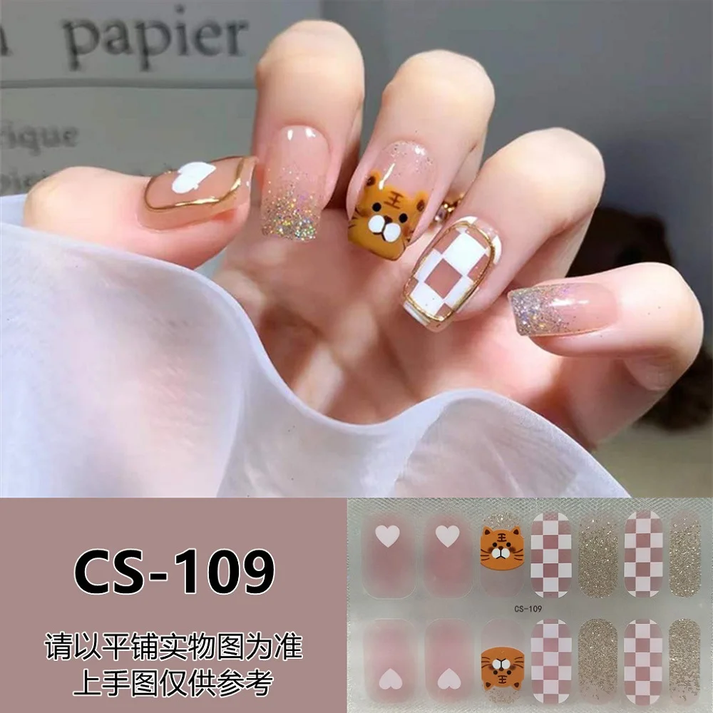 

14tips Cartoon Nails Art Stickers Waterproof Self-Adhesive Full Cover Gel Wraps Colorful Decals Nail Sticker Decoration Supplies