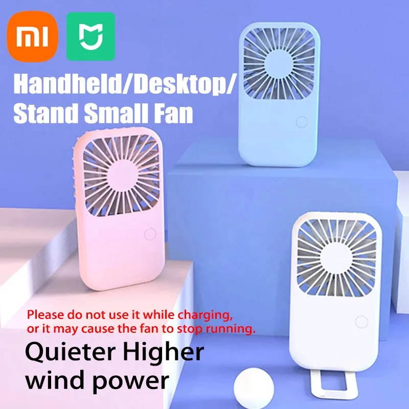 

Xiaomi MIJIA Portable Handheld Fan Mini Rechargeable Stand Small Pocket Fan 3 Wind Speeds Powerful Range Long-lasting Fan Home