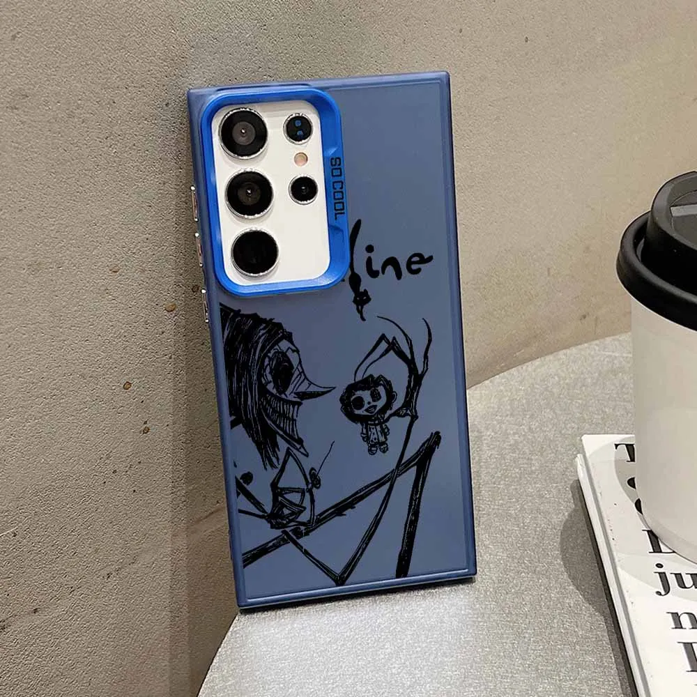 Anime Hot c-cororaline nuevo para Samsung A73 A72 A56 A55 A54 A52 A50 A36 A35 A33 A32 26 24 22 14 11 funda de teléfono plateada colorida