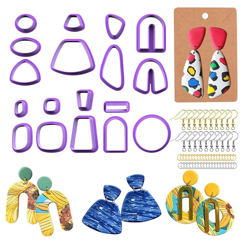 

236 PCS Earring Clay Cutter Jewelry DIY Trend Earring Polymer Mold With Ear Hook Jam-AT30