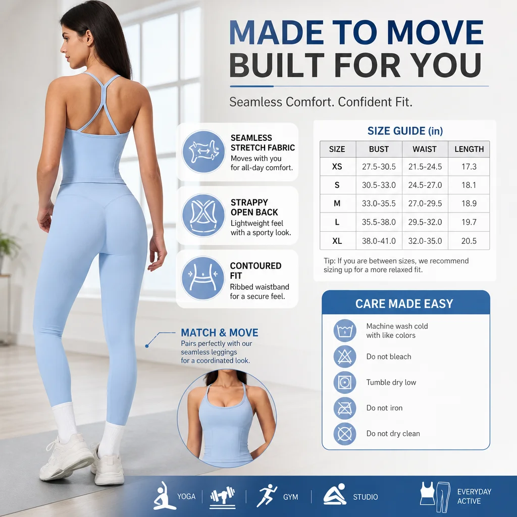 بلوزة رياضية نسائية بدون خياطة - مراجعة Tank Top Ribbed وسعره