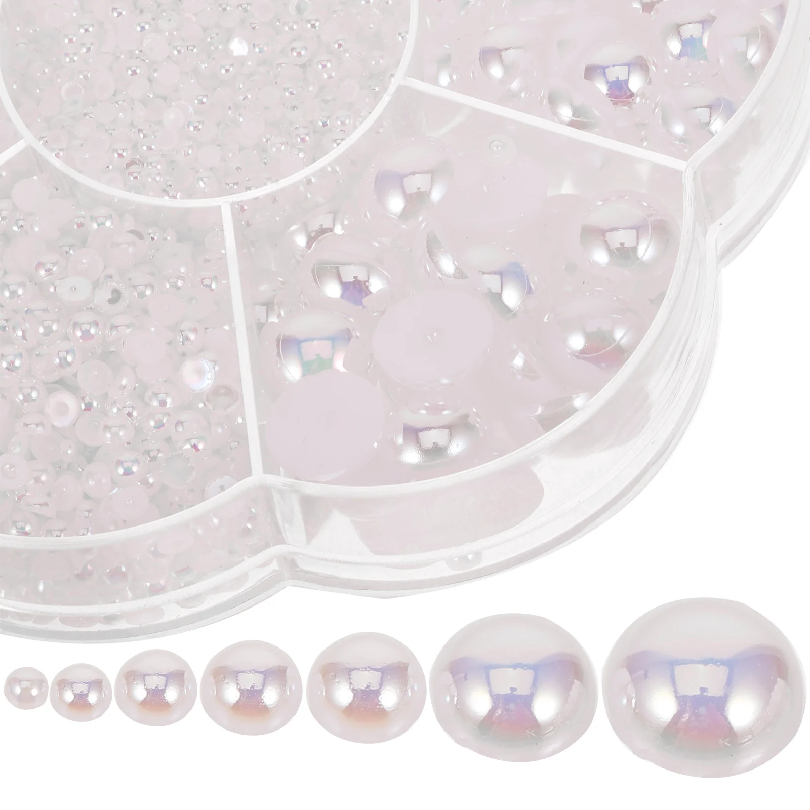 

1 Box Half Round Colored Pearls Decorative Charms For Art Crafting Manicure Diy Wedding Christmas Party Pearl Nail Decorations