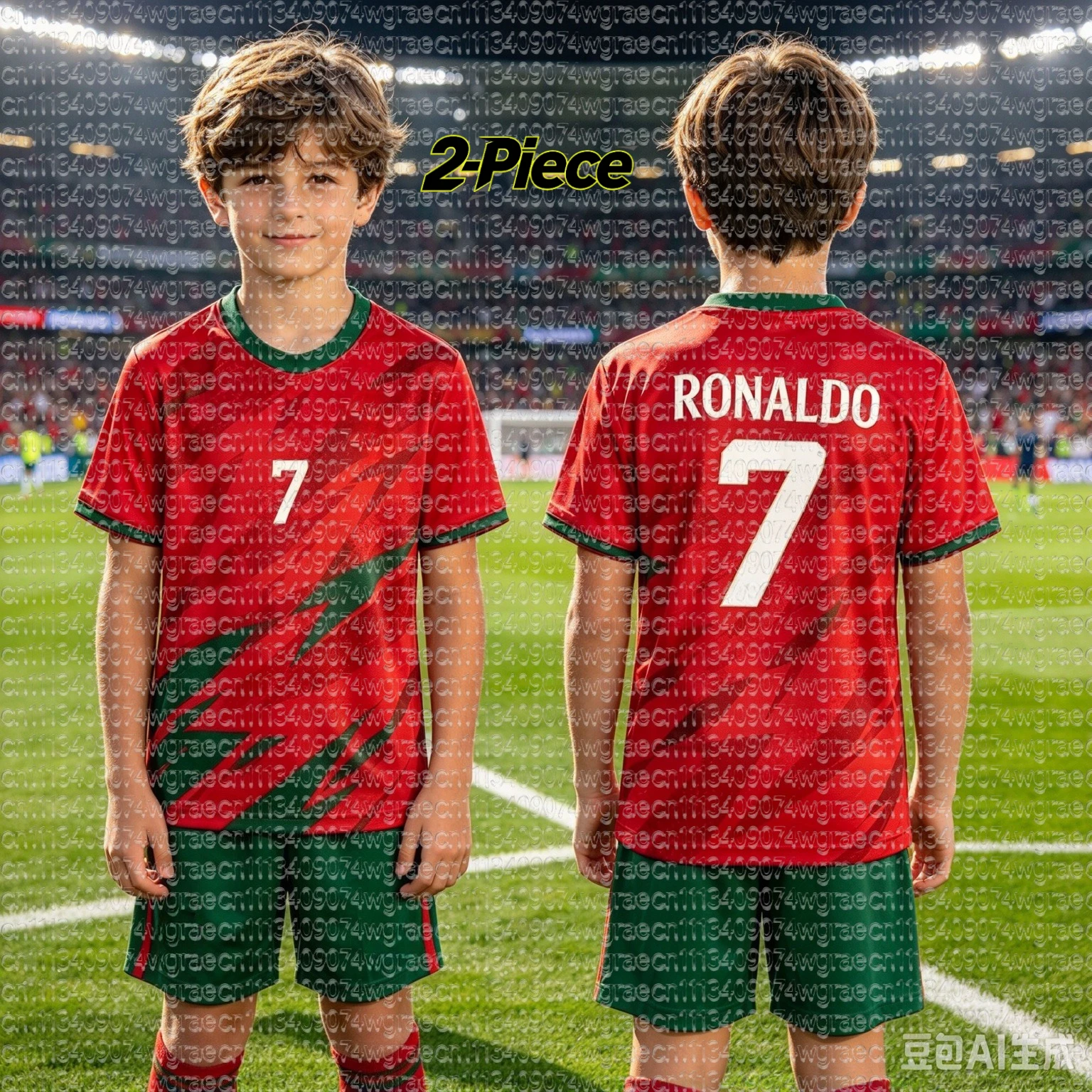 2026 Spezielles Ronaldo 7 Fußball-Trikot-Set mit T-Shirt und Shorts, Einzelnes Oberteil Verfügbar, Harajuku Shirt-Shorts-Set Kinder-Trainingsanzug 2-teiliges Set – Detail 7