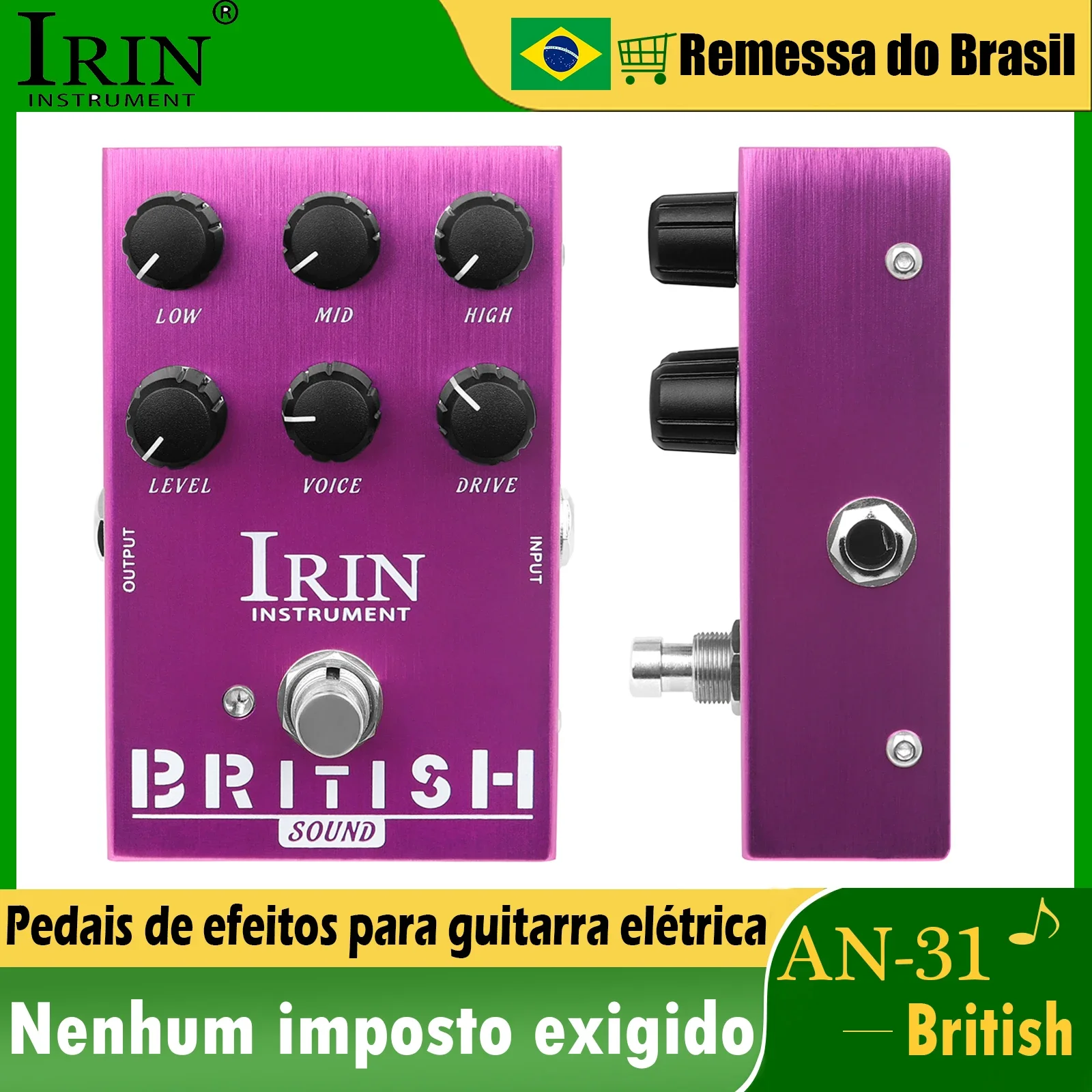 IRIN AN-31 Electric Guitar Effect Pedal British Analogue Marshall Amplifiers Effect True Bypass Pedal Guitar Instruments Parts