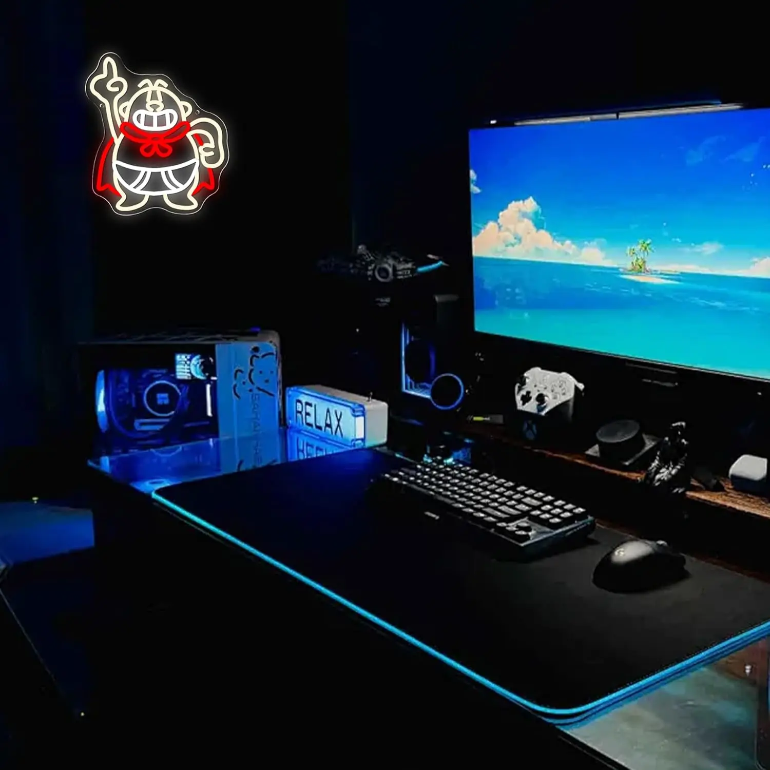 مضحك الكرتون ضوء النيون تسجيل USB عكس الضوء LED النيون تسجيل لغرفة النوم غرف معيشة نادي بار رجل كهف هدايا الحفلات جدار ديكور