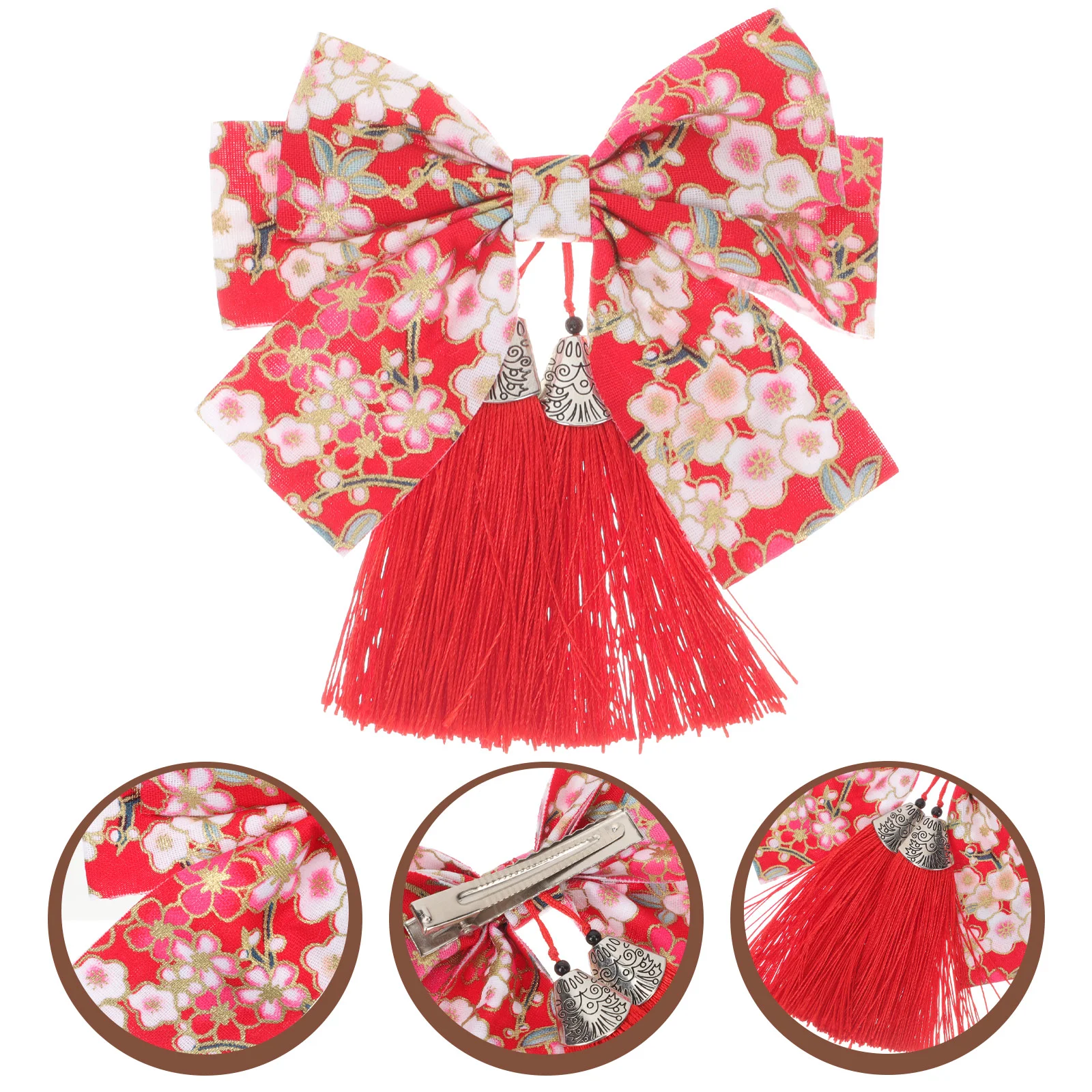 Girls Barrettes for Hair Accessories Women Wedding Bow Hairpin Japanese Kimono Ornament Clips