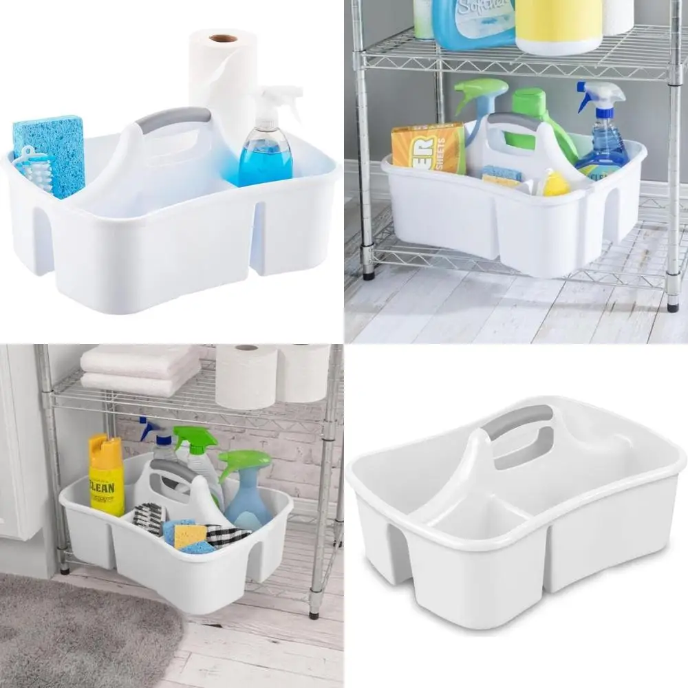 

Portable 5-Gallon Cleaning Supply Organizer with Handle - Ideal for Housekeeping, Shower Caddies, and Dorm Use - 17.75 x 13.25 x