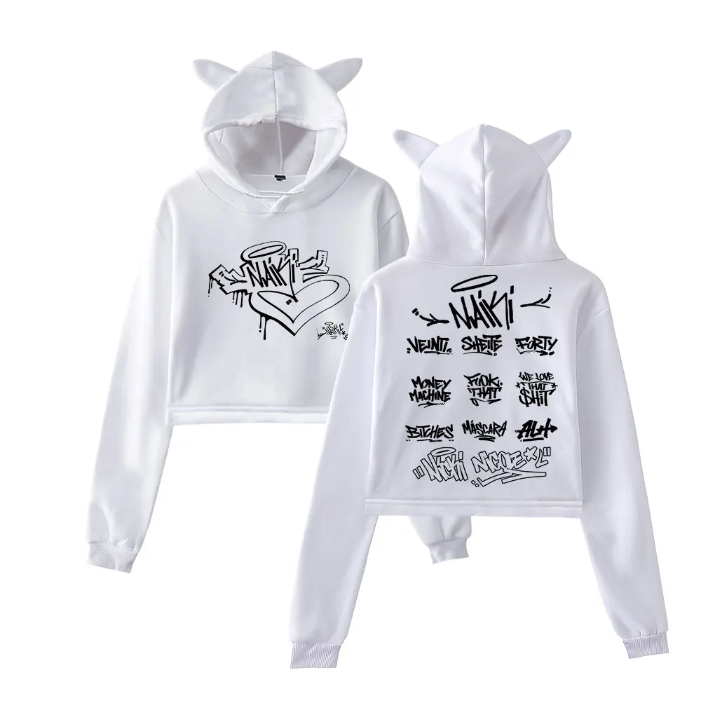 Nicki Nicole Naiki Tracklist Merch Pullover Female Cat Ears Hoodie Long Sleeve Top Women's Clothes